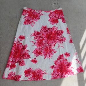 Pink and white vintage sequin floral skirt
